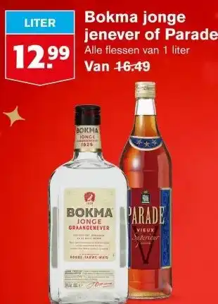 Hoogvliet Bokma jonge jenever of Parade aanbieding