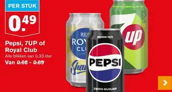 Hoogvliet Pepsi, 7UP of Royal Club aanbieding