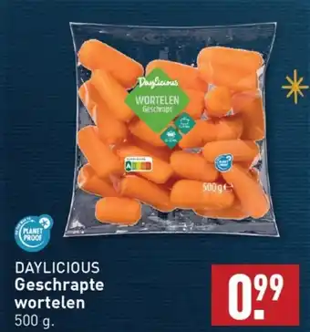 ALDI DAYLICIOUS Geschrapte wortelen aanbieding