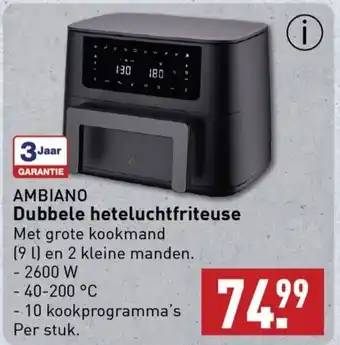 ALDI Ambiano dubbele heteluchtfriteuse aanbieding