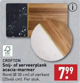 ALDI CROFTON Snij of serveerplank acacia-marmer aanbieding