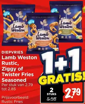 Vomar Voordeelmarkt Lamb Weston Rustic, Ziggy of Twister Fries Seasoned aanbieding