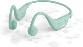 Bol.com Philips TAK4607 - Draadloze open-ear koptelefoon voor kinderen - Bone conduction - Groen aanbieding