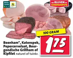 Nettorama Beenham katenspek pepercervelaat bour gondische grillham of kipfile aanbieding