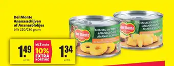 Nettorama Del monte ananasschijven of ananasblokjes aanbieding