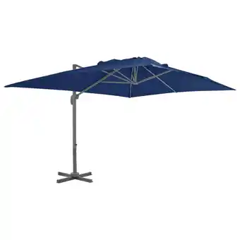 Bol.com vidaXL - Zweefparasol - met - aluminium - paal - 4x3 - m - azuurblauw aanbieding