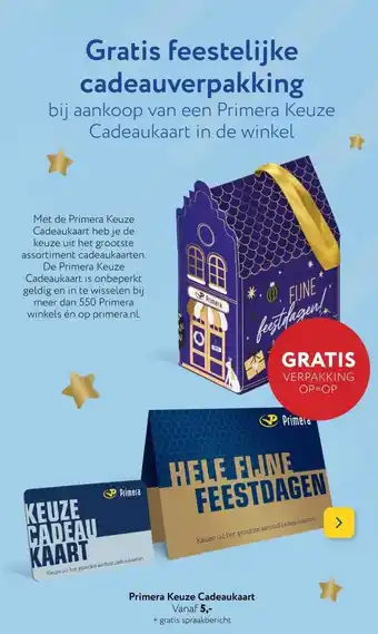 Primera Gratis feestelijke cadeauverpakking aanbieding