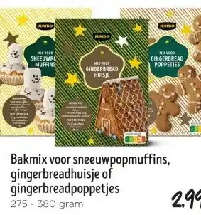 Jumbo Bakmix voor sneeuwpopmuffins, aanbieding