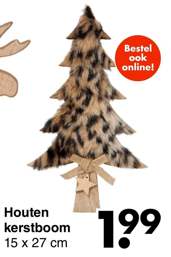 Houten kerstboom 15 x 27cm aanbieding bij Wibra