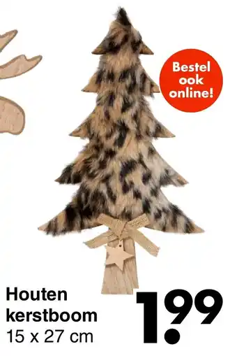 Wibra Houten kerstboom 15 x 27cm aanbieding