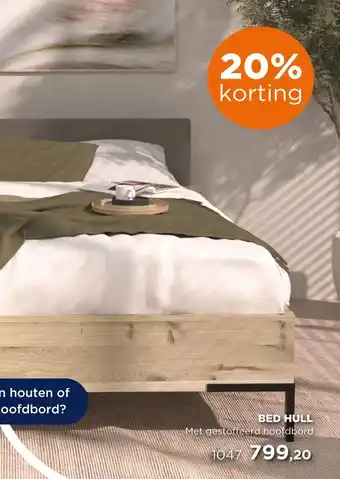 TotaalBED Bed Hull | gestoffeerd hoofdbord aanbieding