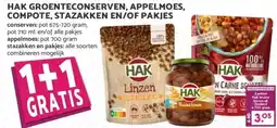 MCD Supermarkt HAK GROENTECONSERVEN, APPELMOES, COMPOTE, STAZAKKEN EN/OF PAKJES aanbieding