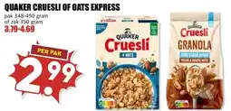 MCD Supermarkt QUAKER CRUESLI OF OATS EXPRESS aanbieding