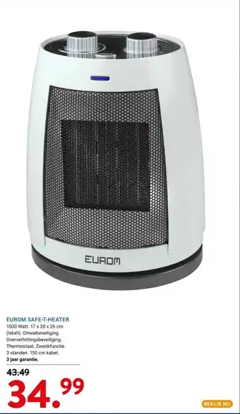 Kluswijs EUROM SAFE-T-HEATER aanbieding