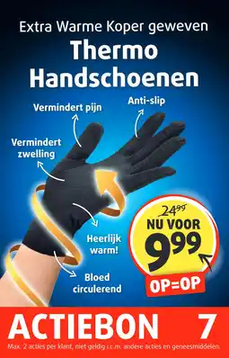 Lucovitaal Extra warme koper geweven thermo handschoenen aanbieding