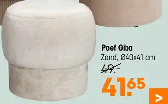 Kwantum Poef Giba aanbieding