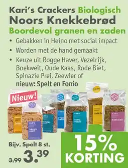 Gezond & Wel Kari's Crackers Biologisch Noors Knekkebrød aanbieding