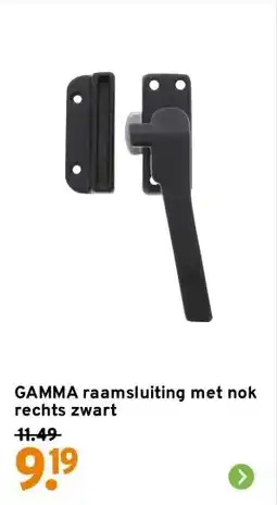 GAMMA GAMMA raamsluiting met nok rechts zwart aanbieding