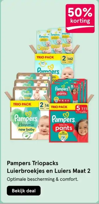 Etos Pampers Triopacks Luierbroekjes en Luiers Maat 2 aanbieding