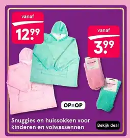 Etos Snuggies en huissokken voor kinderen en volwassennen aanbieding