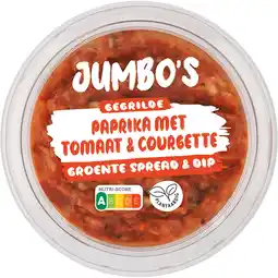 Jumbo Jumbo's Gegrilde Paprika met Tomaat & Courgette Groente Spread & Dip 150 g aanbieding