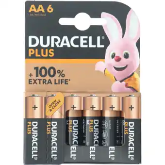 Jumbo Duracell Alkaline Plus AA 6ce aanbieding