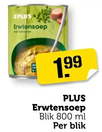 Coop PLUS Erwtensoep aanbieding