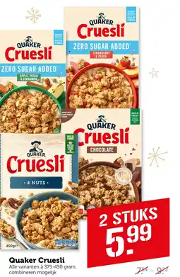 Coop Quaker Cruesli aanbieding