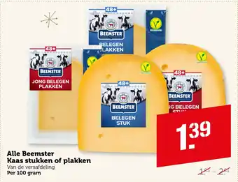 Coop Alle Beemster Kaas stukken of plakken aanbieding