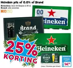 Boon`s Markt Heineken pils of 0.0% of Brand aanbieding