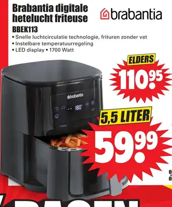 Dirk Brabantia Digitale hetelucht friteuse | BBEK113 aanbieding