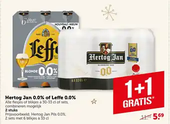 Coop Hertog Jan 0.0% of Leffe 0.0% aanbieding