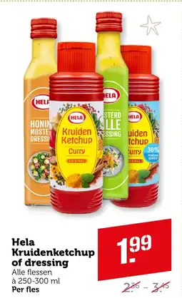 Coop Hela Kruidenketchup of dressing aanbieding