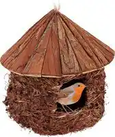 Bol.com Relaxdays vogelhuisje - vogelnest - nestbuidel - stro - om op te hangen - decoratie - tuin aanbieding