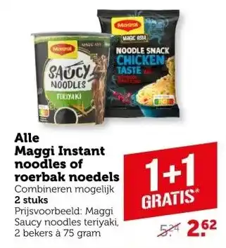 Coop Alle Maggi Instant noodles of roerbak noedels aanbieding