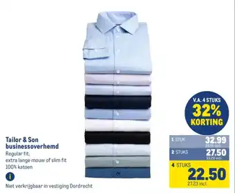 Makro Tailor & son businessoverhemd aanbieding