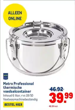 Makro Metro professional thermische voedselcontainer aanbieding