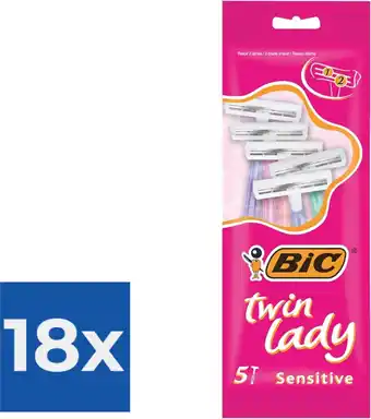 Bol.com BIC Twin Lady - 5 stuks - Wegwerpscheermesjes - Voordeelverpakking 18 stuks aanbieding
