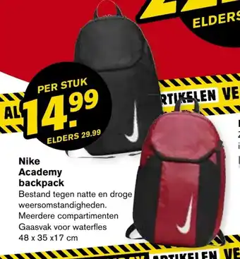 Hoogvliet Nike Academy backpack aanbieding