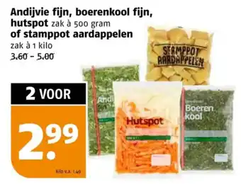 Poiesz Andijvie fijn, boerenkool fijn, hutspot, of stamppot aardappelen aanbieding