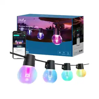 MediaMarkt Eufy Outdoor Led String Light E10 Slimme Buitenarmatuur Zwart aanbieding