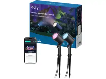 MediaMarkt Eufy Outdoor Led Spot Light E10 (2 Pack) Slimme Ledlamp Zwart aanbieding
