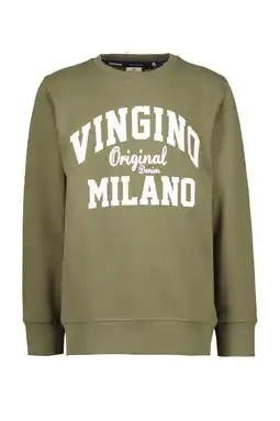 Wehkamp Vingino sweater met logo army groen aanbieding