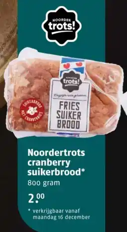 Poiesz Noordertrots cranberry suikerbrood aanbieding