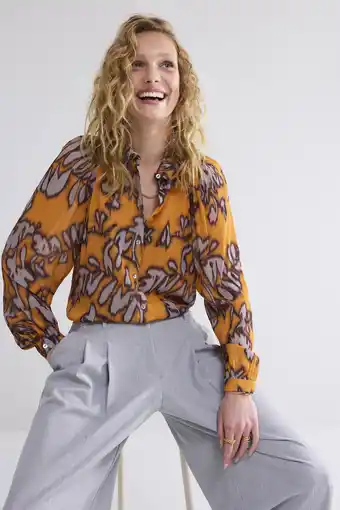 Wehkamp Summum blouse met all over print oranje aanbieding