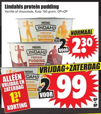 Dirk Lindahls Protein pudding 2*150g aanbieding