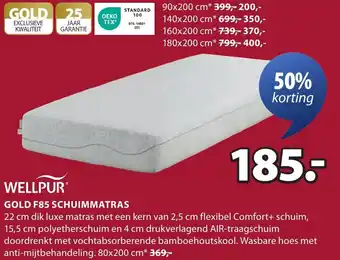 Jysk WELLPUR Gold F85 schuimmatras aanbieding