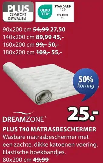 Jysk DREAMZONE Plus T40 matrasbeschermer aanbieding