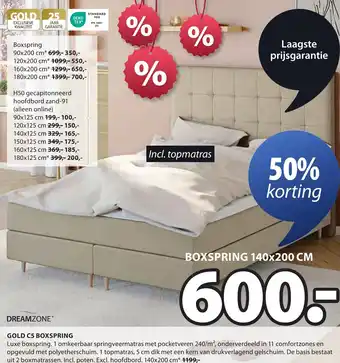 Jysk DREAMZONE Gold C5 boxspring aanbieding