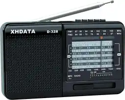 Amazon XHDATA D-328 Portable Radio MP3 Player Support TF Card FM AM SW Full Band Radio(Black) aanbieding